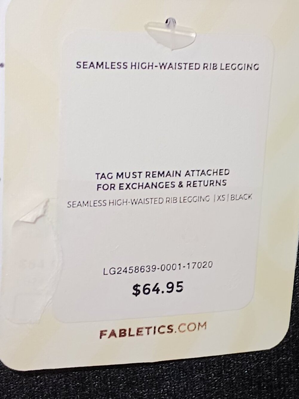 Fabletics Black Ribbed High-Waist Leggings - Picture 9 of 9
